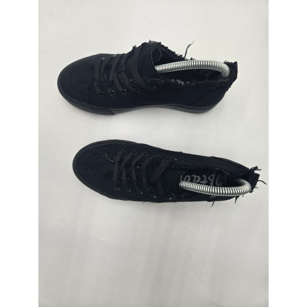 Obtaom Women's Black Canvas Low Top Casual Sneakers Size 7 - Picture 2 of 9
